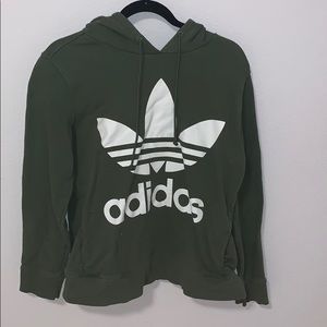Adidas deep green hoodie with pockets